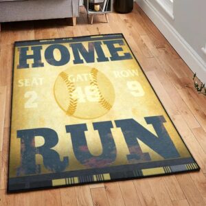 Baseball Non Shedding Area Rug, Baseball Rug