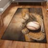Baseball Washable Area Rugs, Baseball Ball Rug
