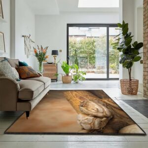 Baseball Washable Area Rugs, Baseball Ball Rug