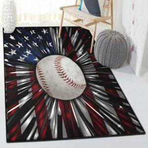 Baseball Washable Rugs, Baseball American Rug