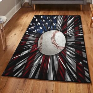 Baseball Washable Rugs, Baseball American Rug
