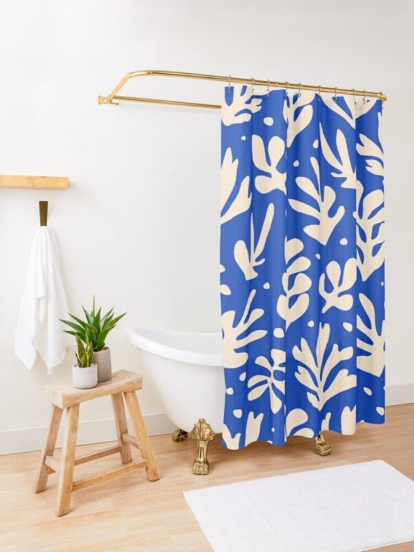 Blue Shower Curtain Boho Mid-Century Abstract Patterns Matisse Shower Curtain Eco-Friendly Waterproof Abstract Decor