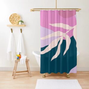 Colorful Tropical Abstract Shower Curtain For Eco-Friendly Boho Bathroom Decor