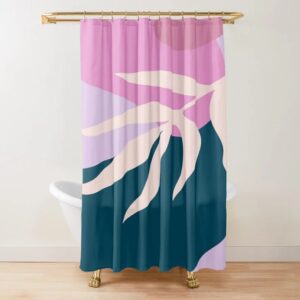Colorful Tropical Abstract Shower Curtain For Eco-Friendly Boho Bathroom Decor