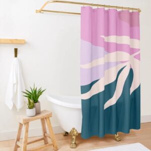 Colorful Tropical Abstract Shower Curtain For Eco-Friendly Boho Bathroom Decor
