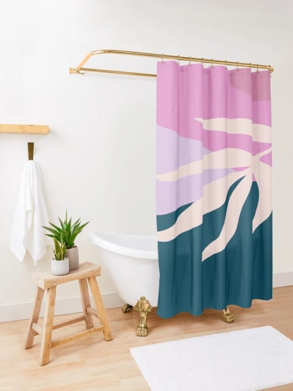 Colorful Tropical Abstract Shower Curtain For Eco-Friendly Boho Bathroom Decor