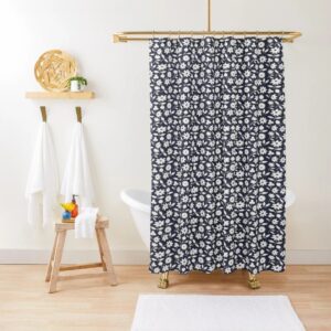 Floral Black And White Boho Shower Curtain For Eco-Friendly Waterproof Bathroom Decor