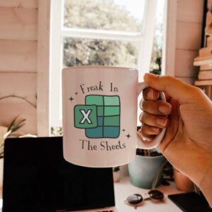 Funny Coworker Accountant Mug - Freak in The Sheets CPA Mug - Excel Spreadsheet Mug