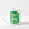 Funny Spreadsheet Coffee Mug - Freak in the Sheets Mug - Perfect Office Gift