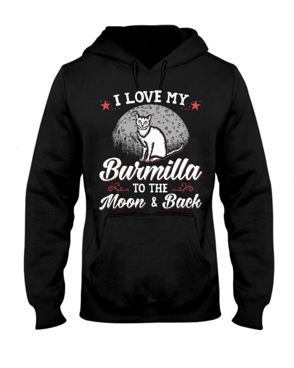 Gift Shirt for Cat Lovers - I Love My Burmilla To The Moon & Back