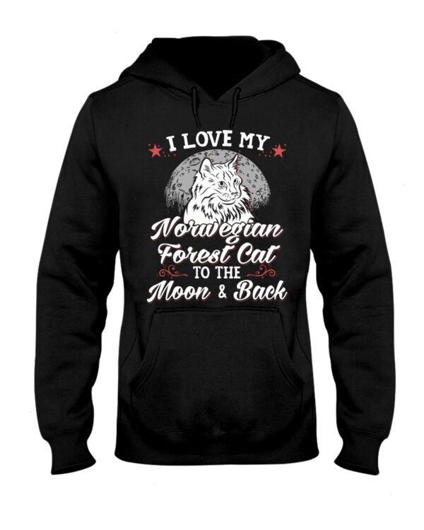 Gift Shirt for Cat Lovers - I Love My Norwegian Forest Cat To The Moon & Back