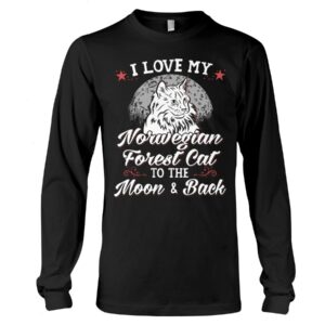 Gift Shirt for Cat Lovers - I Love My Norwegian Forest Cat To The Moon & Back