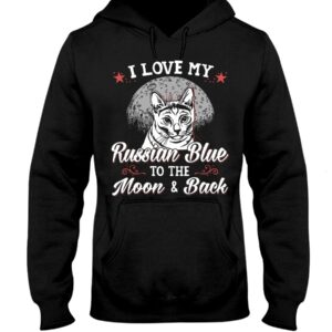 Gift Shirt for Cat Lovers - I Love My Russian Blue To The Moon & Back