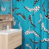 High Heel Shoes Shower Curtain, Housewarming Present New Home, Polka Dots Bathroom Accessories, Feminine Bathroom Decor