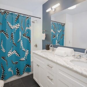 High Heel Shoes Shower Curtain, Housewarming Present New Home, Polka Dots Bathroom Accessories, Feminine Bathroom Decor