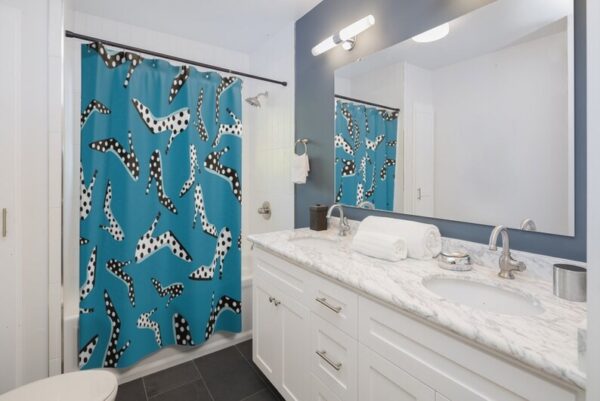 High Heel Shoes Shower Curtain, Housewarming Present New Home, Polka Dots Bathroom Accessories, Feminine Bathroom Decor