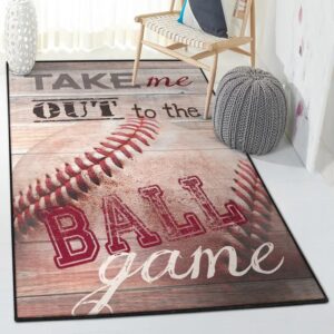 Home Run Bedroom Rugs, Baseball Game Rug
