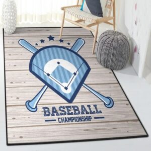 Home Run Playroom Rug, Baseball Championship Rug