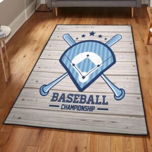 Home Run Playroom Rug, Baseball Championship Rug