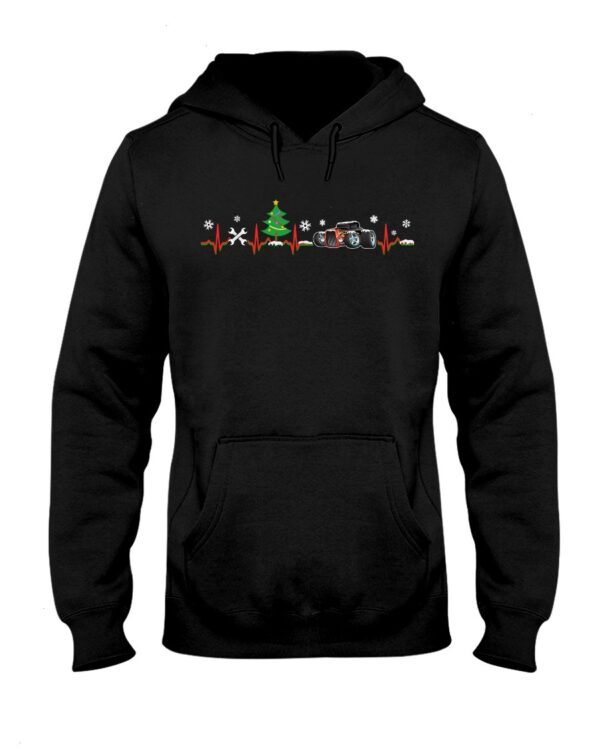 Hot Rod T Shirts Hoodie Sweatshirt with Quote Hot Rod Christmas Heartbeat for Hot Rod Lovers
