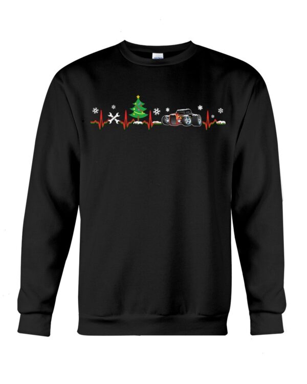 Hot Rod T Shirts Hoodie Sweatshirt with Quote Hot Rod Christmas Heartbeat for Hot Rod Lovers
