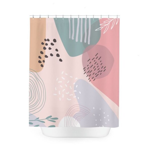 Mid Century Modern Shower Curtain, Boho Abstract Pattern Shower Curtain, Lake Designer Curtain, Bathroom Curtain
