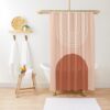Minimalist Shower Curtain, Abstract Art Curtain, Earth Colors Trendy Shower Curtain