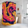 Personalize Your Bathroom Decor With Our Colorful Hippie Abstract Art Shower Curtain