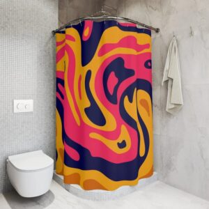 Personalize Your Bathroom Decor With Our Colorful Hippie Abstract Art Shower Curtain