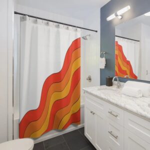 Personalized Retro Shower Curtain For Groovy 60's 70's Hippie Bathroom Decor