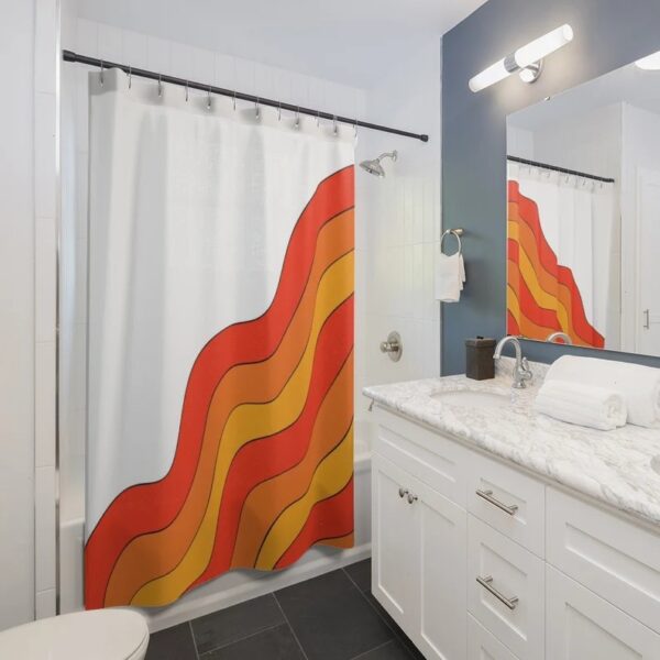 Personalized Retro Shower Curtain For Groovy 60's 70's Hippie Bathroom Decor