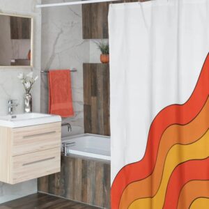 Personalized Retro Shower Curtain For Groovy 60's 70's Hippie Bathroom Decor
