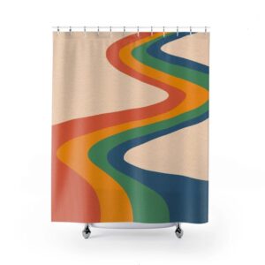 Personalized Retro Shower Curtain For Groovy 60's 70's Hippie Home Decor