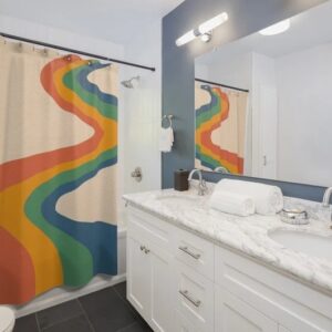 Personalized Retro Shower Curtain For Groovy 60's 70's Hippie Home Decor