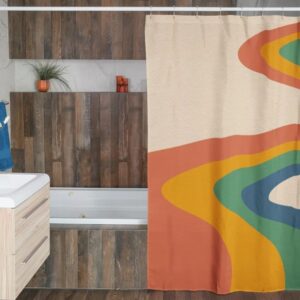 Personalized Retro Shower Curtain For Groovy 60's 70's Hippie Home Decor