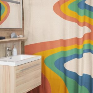 Personalized Retro Shower Curtain For Groovy 60's 70's Hippie Home Decor