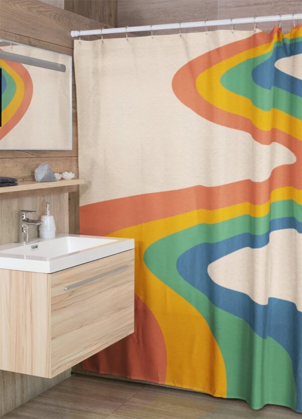 Personalized Retro Shower Curtain For Groovy 60's 70's Hippie Home Decor