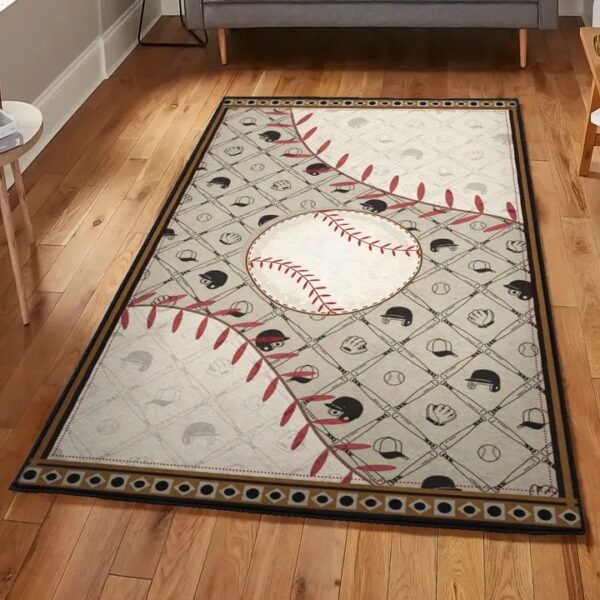 Rectangle Modern Rugs, Baseball Lovers Rectangle Rug
