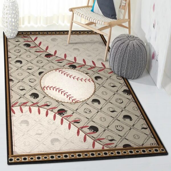 Rectangle Modern Rugs, Baseball Lovers Rectangle Rug