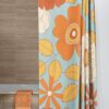 Retro 60's 70's Flowers Shower Curtain, Groovy 60's 70's Hippie Shower Accessory