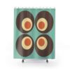 Retro 70's Shower Curtain, Groovy 60's 70's Geometric Hippie Shower Accessory