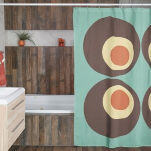 Retro 70's Shower Curtain, Groovy 60's 70's Geometric Hippie Shower Accessory