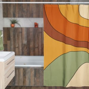 Retro Groovy 60's 70's Hippie Sshower Curtain, Retro Bathroom Curtain