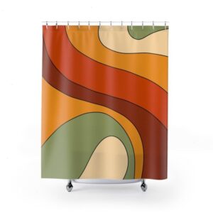 Retro Groovy 60's 70's Hippie Sshower Curtain, Retro Bathroom Curtain