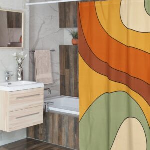Retro Groovy 60's 70's Hippie Sshower Curtain, Retro Bathroom Curtain