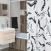 Retro Shoe Shower Curtain With Polka Dots, Feminine Housewarming Present For Bathroom