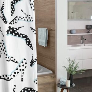 Retro Shoe Shower Curtain With Polka Dots, Feminine Housewarming Present For Bathroom