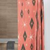 Salmon Mid Century Modern Inspired Shower Curtain, Retro 50's Bathroom Accessories