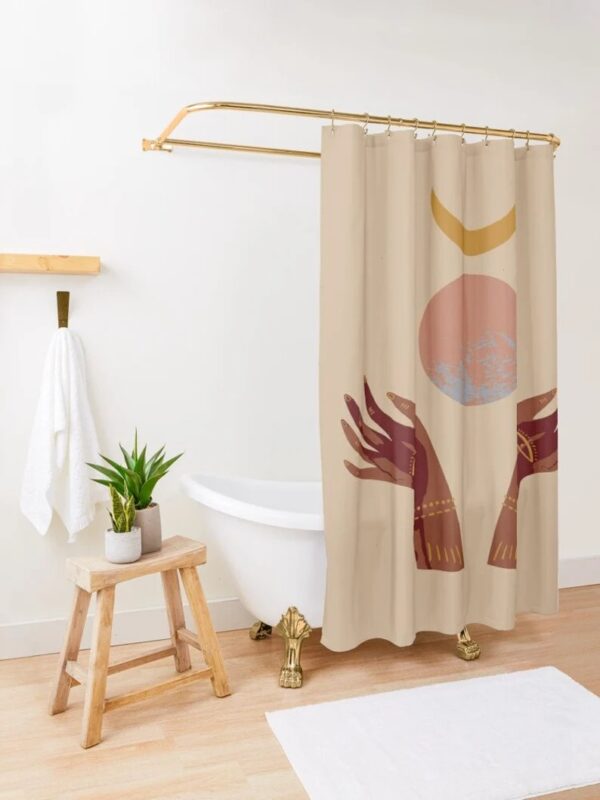 Shower Curtain Boho Mid-Century Abstract Patterns Cactus Trendy Shower Curtain