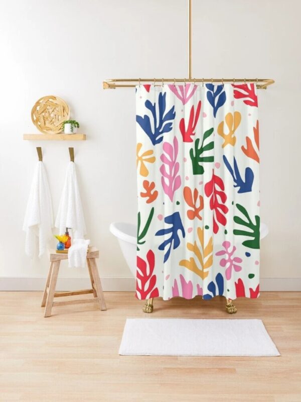 Shower Curtain Boho Mid-Century Abstract Patterns Matisse Trendy Shower Curtain Eco-Friendly Waterproof Abstract Decor
